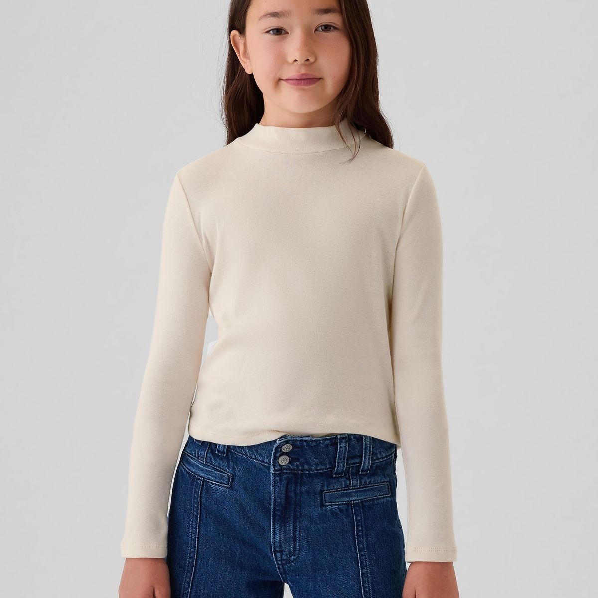 GAP - Polera GAP Rib Mockneck Manga Larga Niña