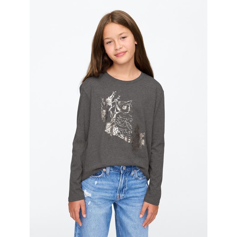 GAP - Polera Niña Gráfica Gris_.