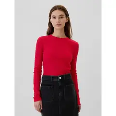 GAP - Polera Mujer Cuello Redondo Rojo_.