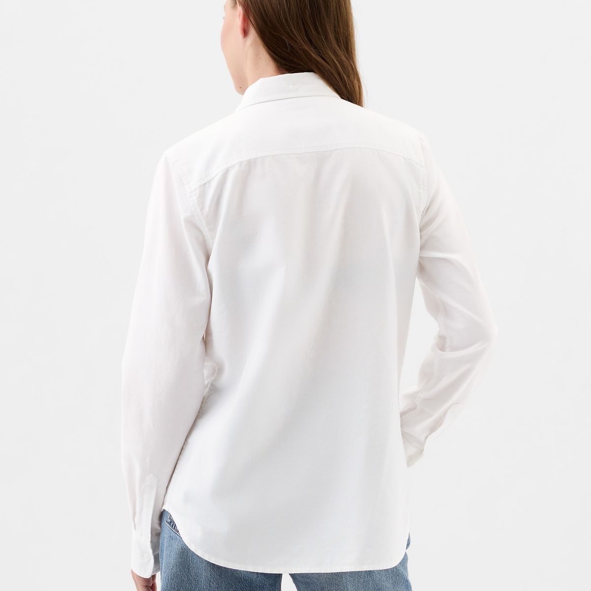 GAP - Blusa Mujer Logo Oxford Blanco