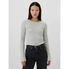 GAP - Polera Mujer Waffle Gris
