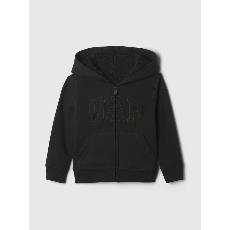 GAP - Polerón Bebé Niño Logo Sherpa Negro