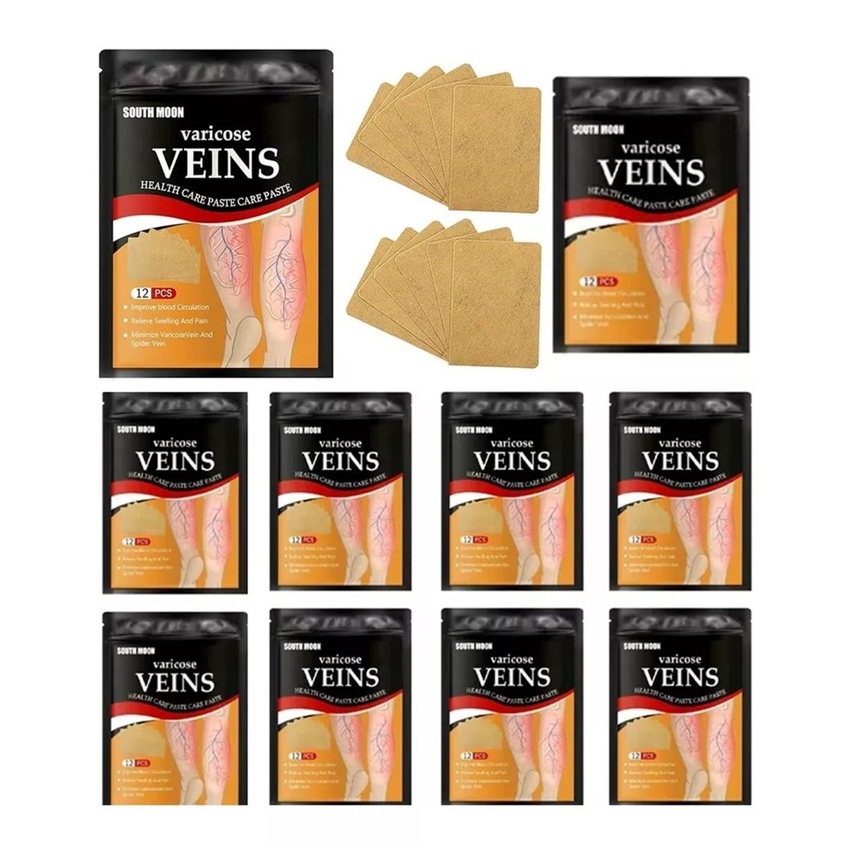GENERICO - 120 Parche Pierna Para Tratamiento De Vena Varicosa Varices