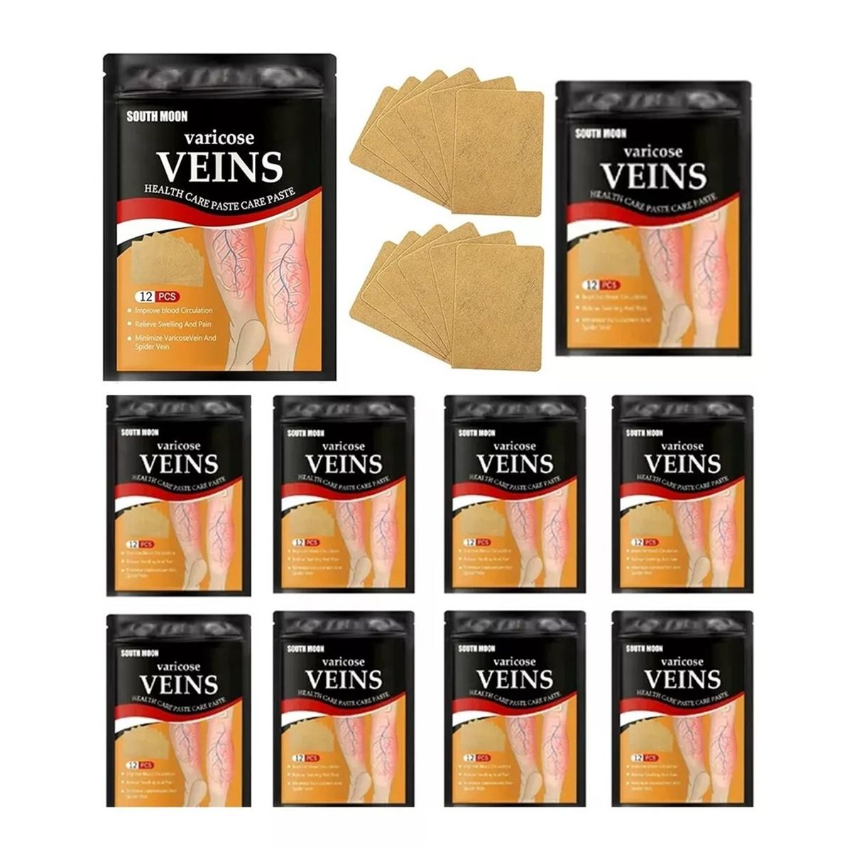 GENERICO - 120 Parche Pierna Para Tratamiento De Vena Varicosa Varices