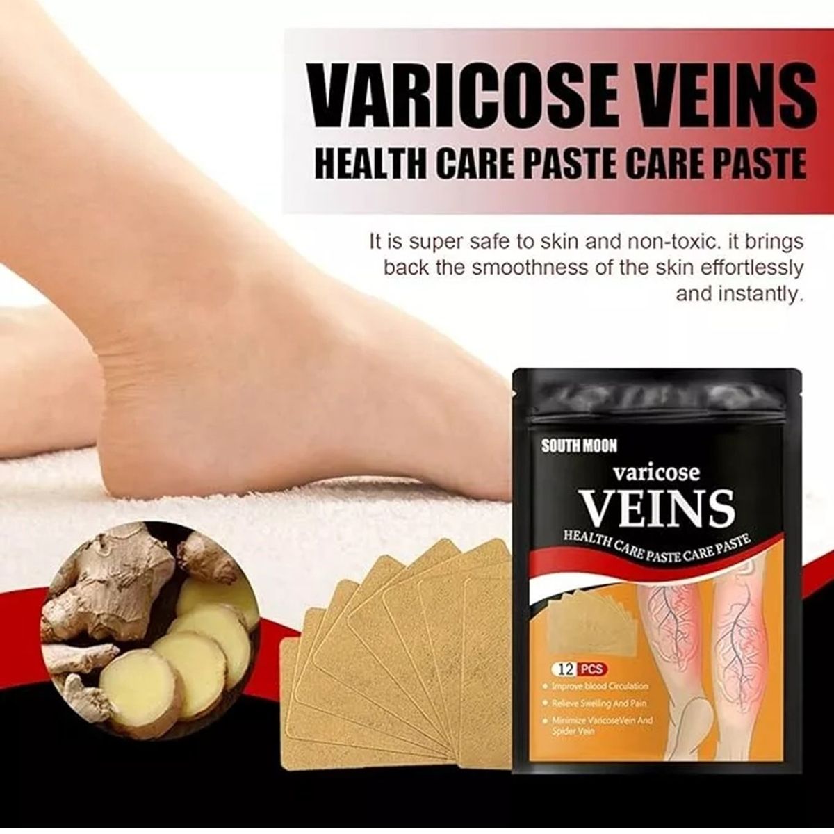 GENERICO - 120 Parche Pierna Para Tratamiento De Vena Varicosa Varices
