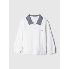 GAP - Polera Niño Polo Pique Blanco