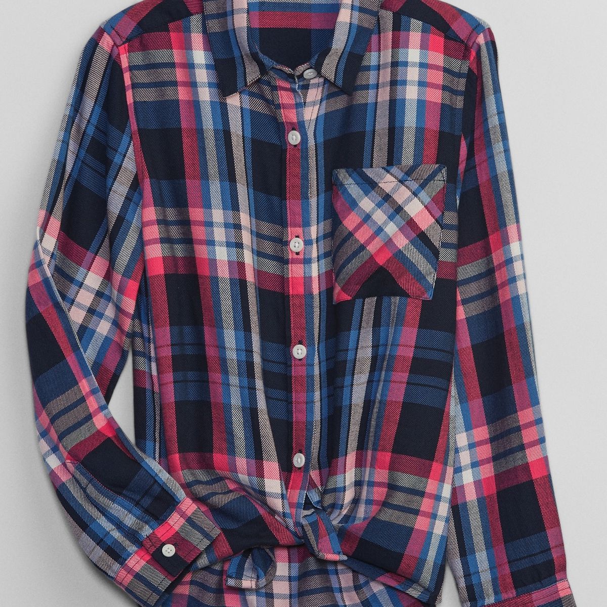 GAP - Blusa GAP Franela Tie-Front Manga Larga Niña Azul