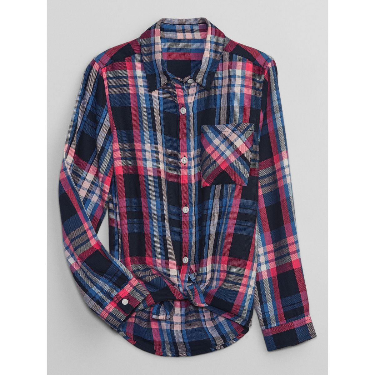 GAP - Blusa GAP Franela Tie-Front Manga Larga Niña Azul