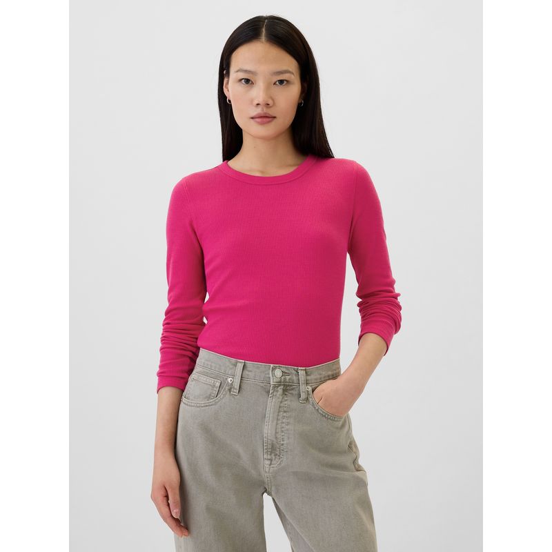 GAP - Polera Mujer Waffle Morado