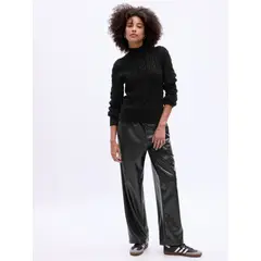 GAP - Sweater Mujer Cuello Alto Negro