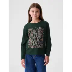 GAP - Polera Gráfica Manga Larga Niña Verde