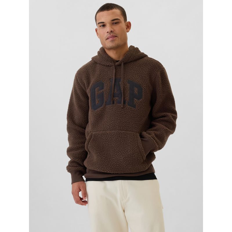 GAP - Polerón Hombre Logo Sherpa Café