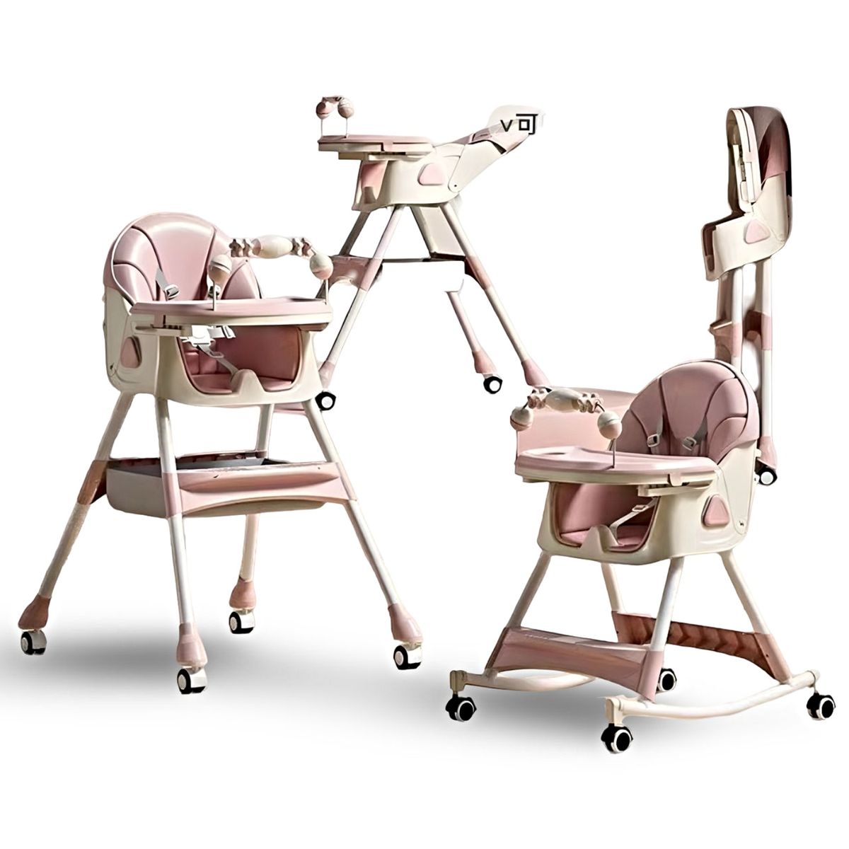 GENERICO - SILLA ALTA PARA ALIMENTACIÓN MULTIFUNCIONAL PARA BEBÉS ROSA