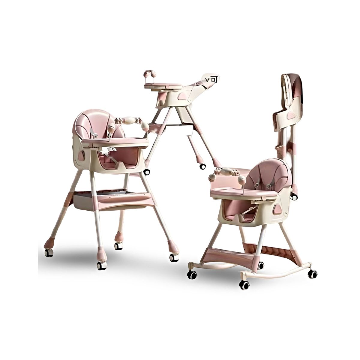 GENERICO - SILLA ALTA PARA ALIMENTACIÓN MULTIFUNCIONAL PARA BEBÉS ROSA