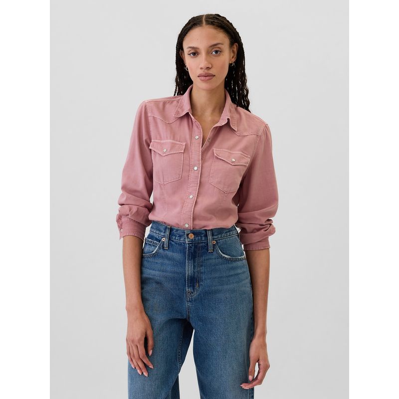 GAP - Blusa Mujer Denim Rosa