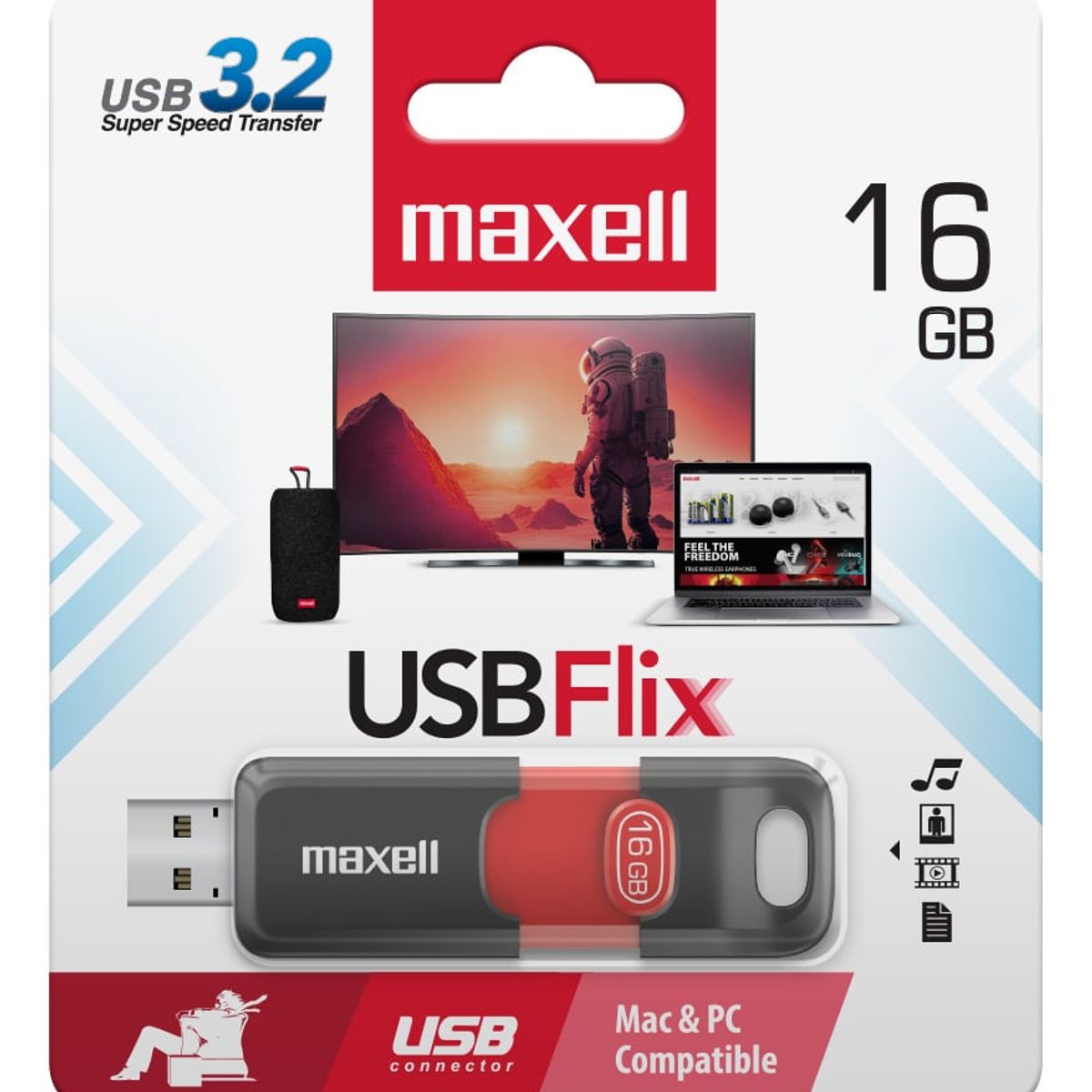 MAXELL - Pack 3 Pendrive Maxell Flix 16gb 3.2