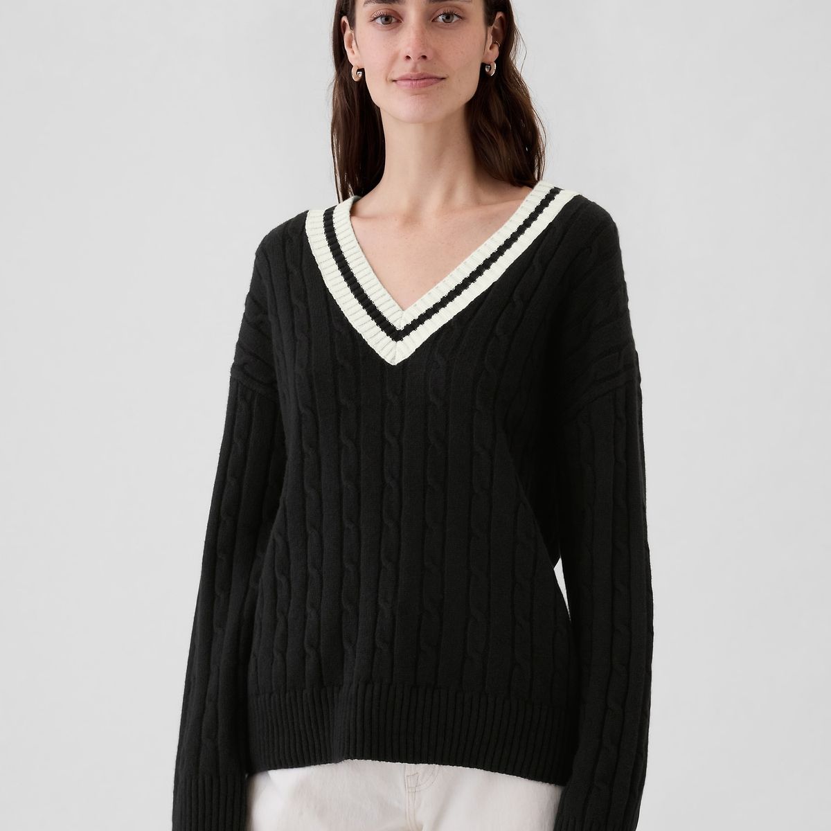 GAP - Sweater Mujer Varsity Negro