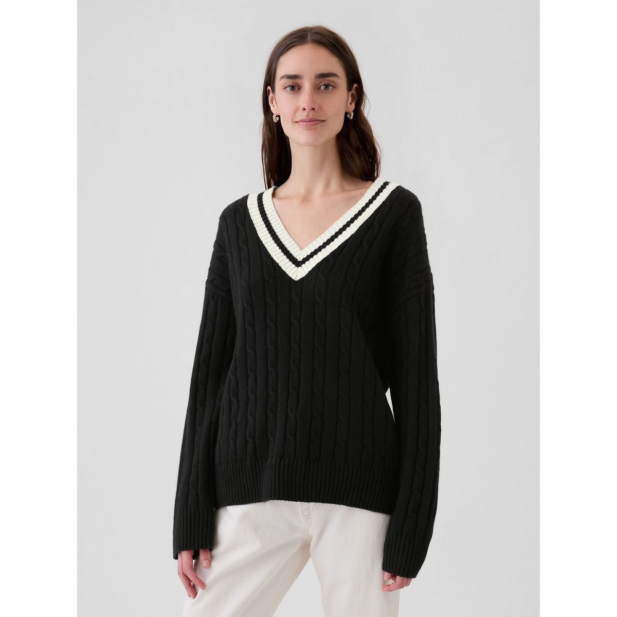 GAP - Sweater Mujer Varsity Negro