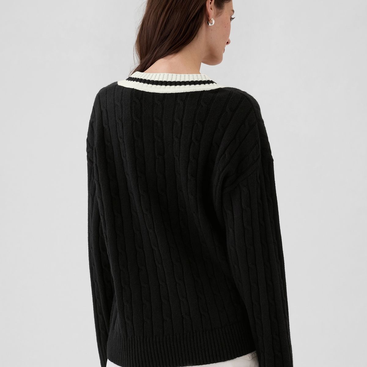 GAP - Sweater Mujer Varsity Negro