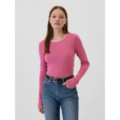 GAP - Polera Mujer Crew Rojo