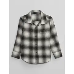 GAP - Camisa Franela Manga Larga Toddler Niño Gris