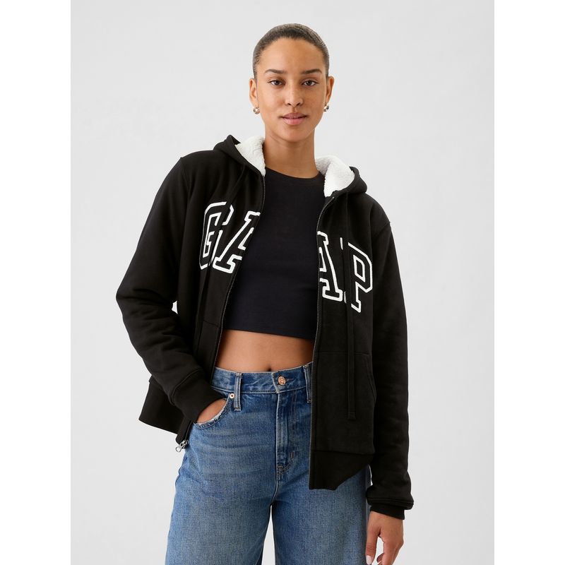 GAP - Polerón Mujer Logo Sherpa Negro