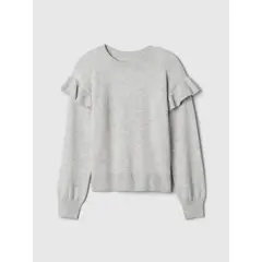 GAP - Sweater Niña Ruffle Gris
