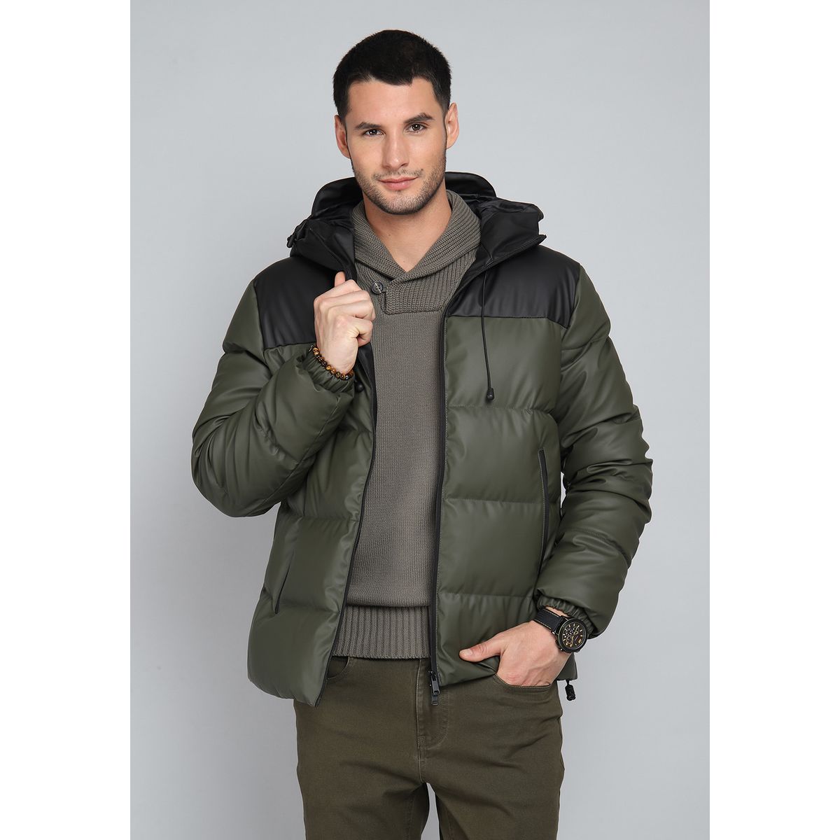 ARROW - Chaqueta Hombre Arrow Acolchada Bicolor con Capucha ARROW