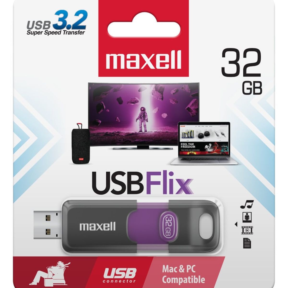 MAXELL - Pack 3 Pendrive Maxell Flix 32gb 3.2