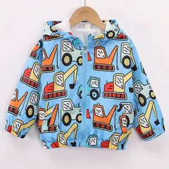 JUMP KIDS - Cortaviento Impermeable Chaqueta Estampado Niño Bebé Blue Machines