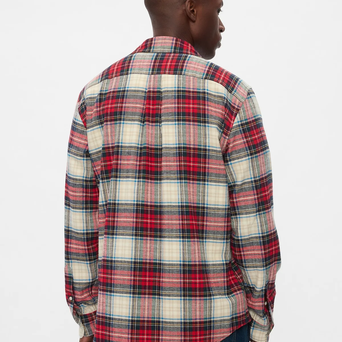 GAP - Camisa Hombre Franela Rojo