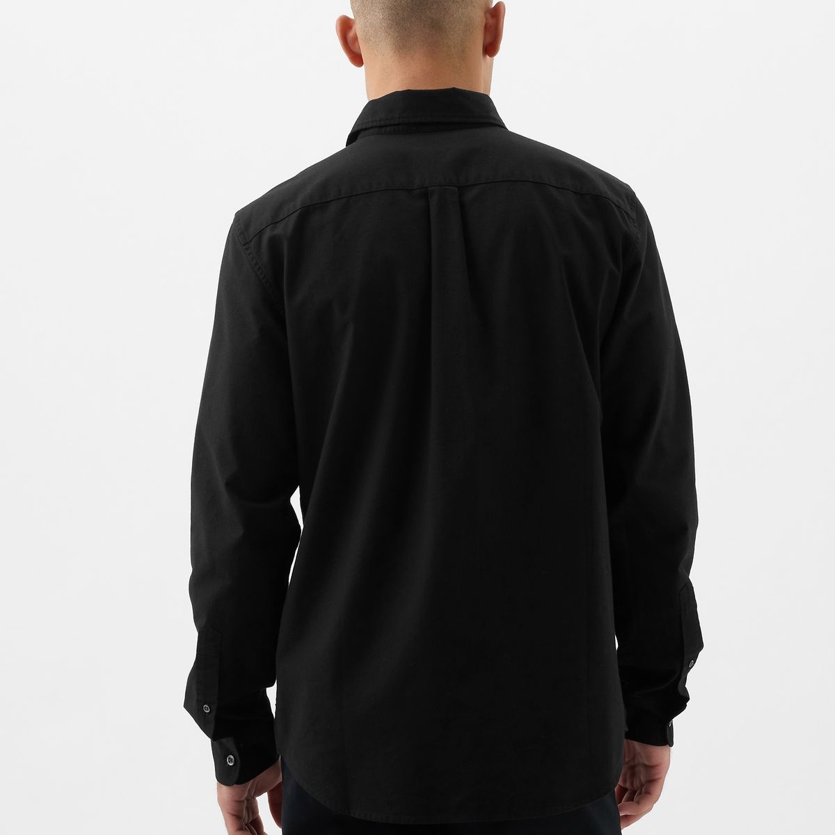 GAP - Camisa Gap Standard Manga Larga Hombre Negro