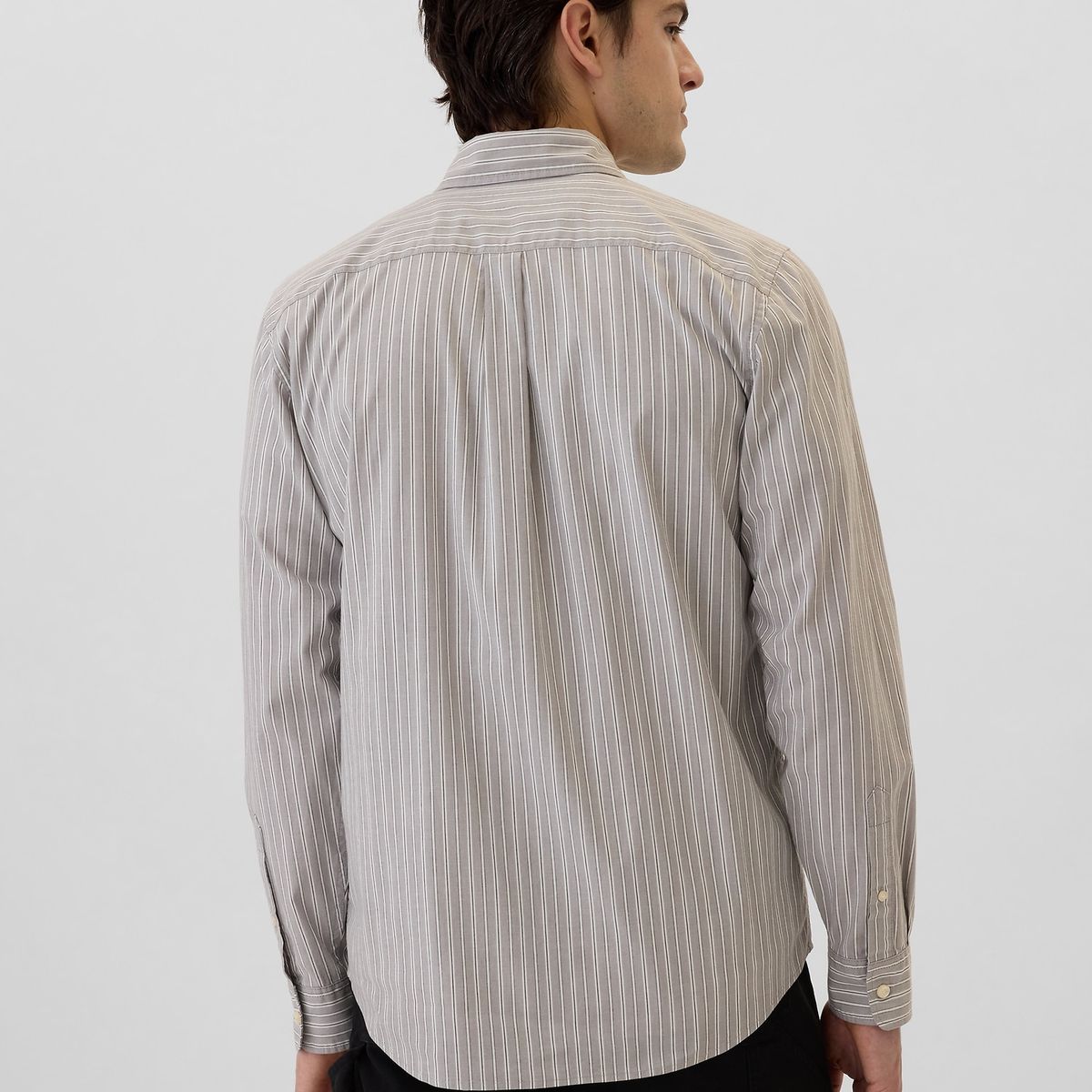 GAP - Camisa Hombre Standard Fit Gris