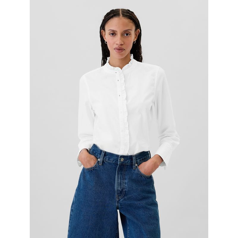 GAP - Camisa Mujer Classic Popelina Blanco