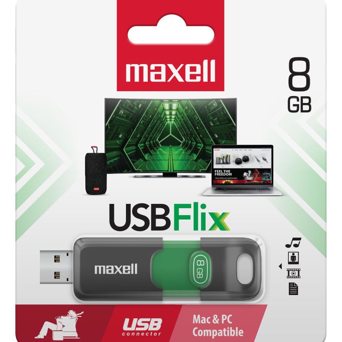 MAXELL - Pack 3 Pendrive Maxell Flix 8gb 2.0