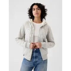 GAP - Polerón Mujer Logo Sherpa Gris