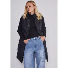 SIOUX - Parka Mujer Acolchada Negro