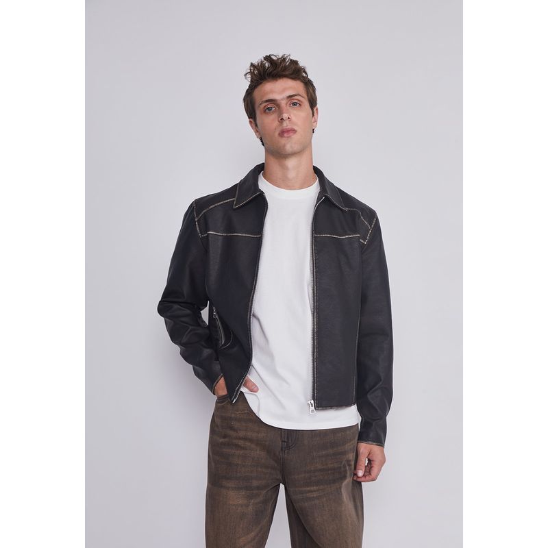 SIOUX - Chaqueta Hombre Motera Negro Sioux