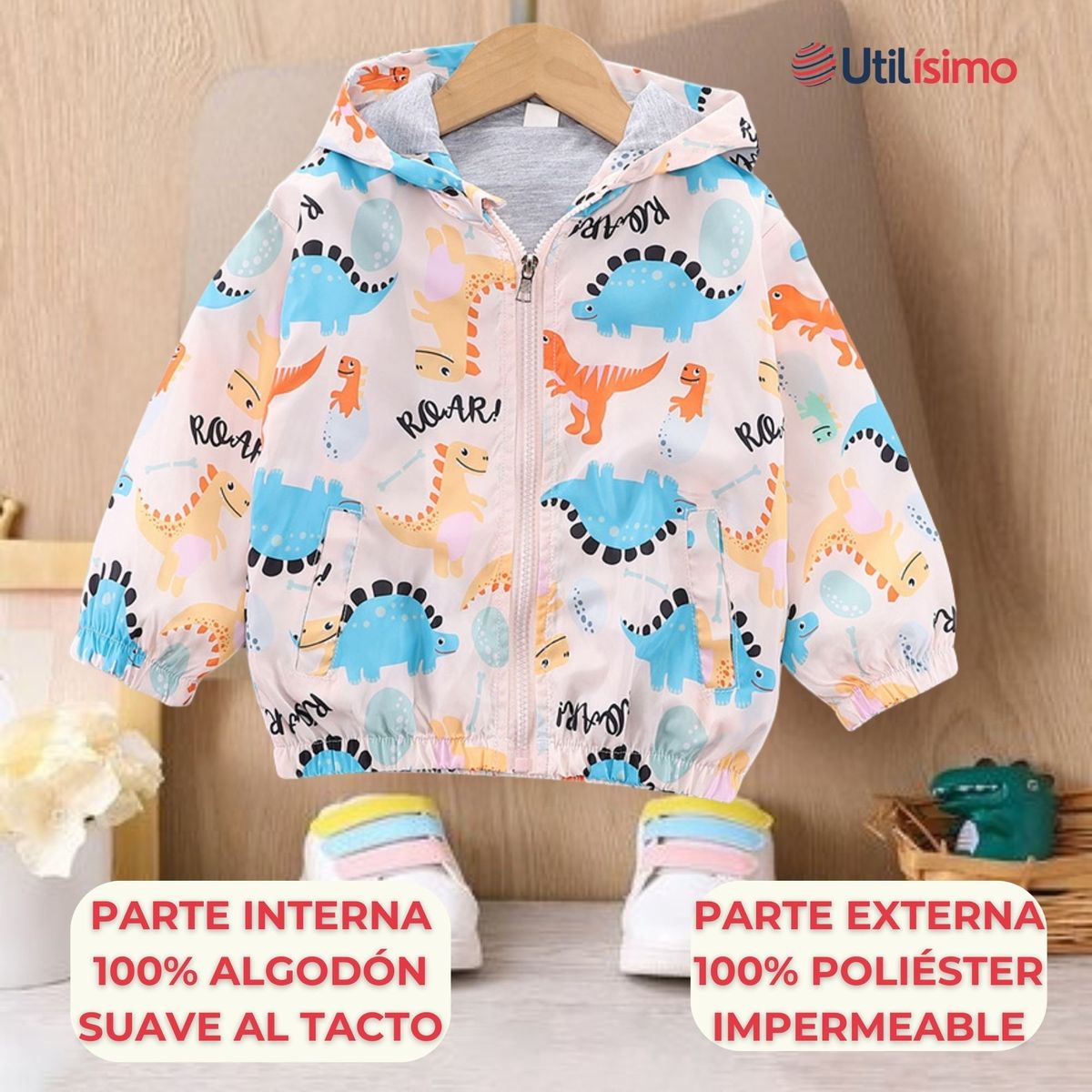 JUMP KIDS - Cortaviento Impermeable Chaqueta Estampado Niño Y Bebé Flesh Colored
