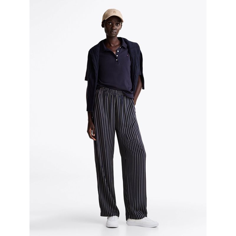 TOMMY HILFIGER - Pantalón De Rayas Con Corte Amplio Azul Tommy Hilfiger