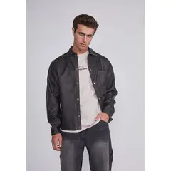 SIOUX - Chaqueta Hombre Sobrecamisa Negro