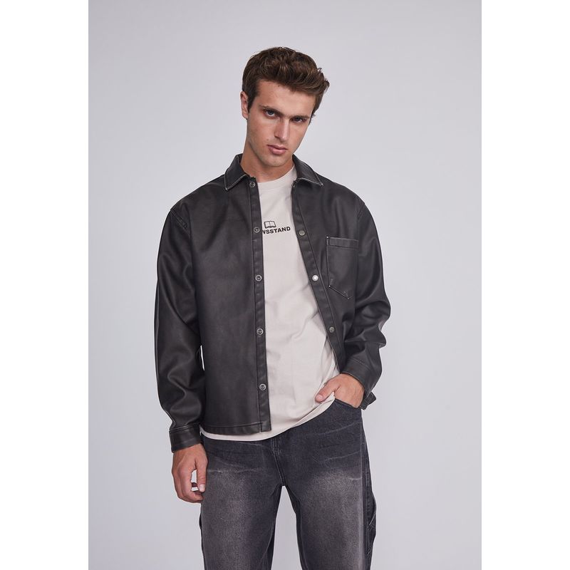 SIOUX - Chaqueta Hombre Sobrecamisa Negro Sioux