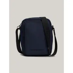 TOMMY HILFIGER - Bolso Reporter Con Logo Texturizado Azul