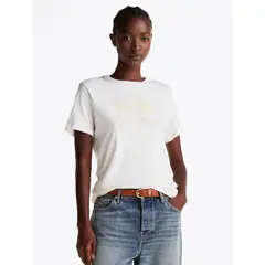 TOMMY HILFIGER - Polera Varsity Crest Logo Blanco