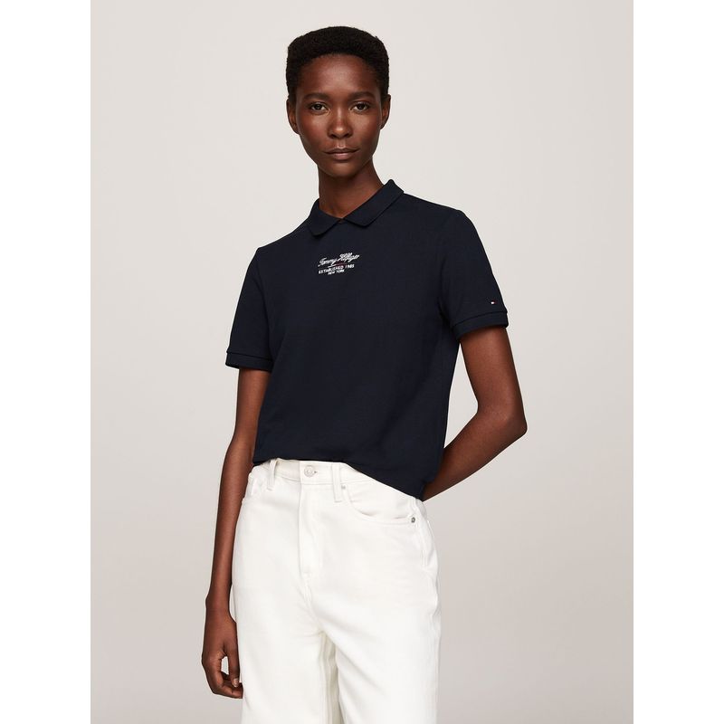 TOMMY HILFIGER - Polo Con Logo Script Regular Fit Azul Tommy Hilfiger