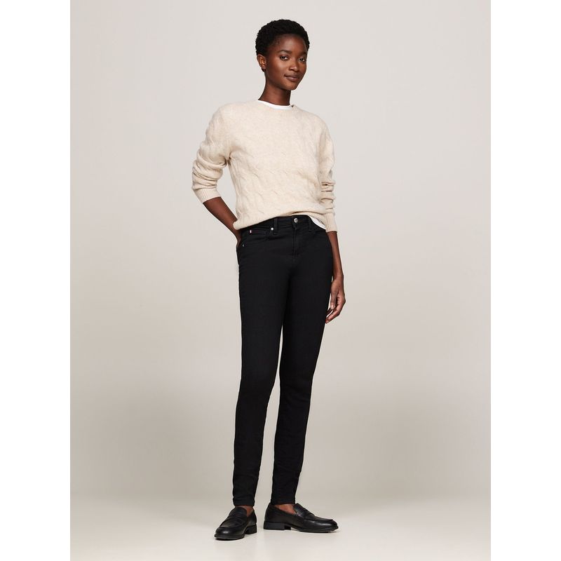 TOMMY HILFIGER - Jeans Como De Talle Medio Skinny Fit Negro Tommy Hilfiger