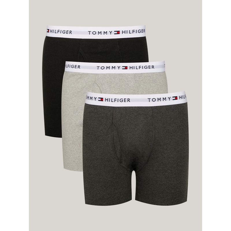 TOMMY HILFIGER - Pack De 3 Boxer Con Logo Gris Tommy Hilfiger