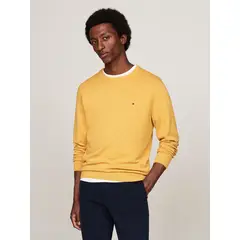 TOMMY HILFIGER - Sweater Básico Signature C-Neck Amarillo