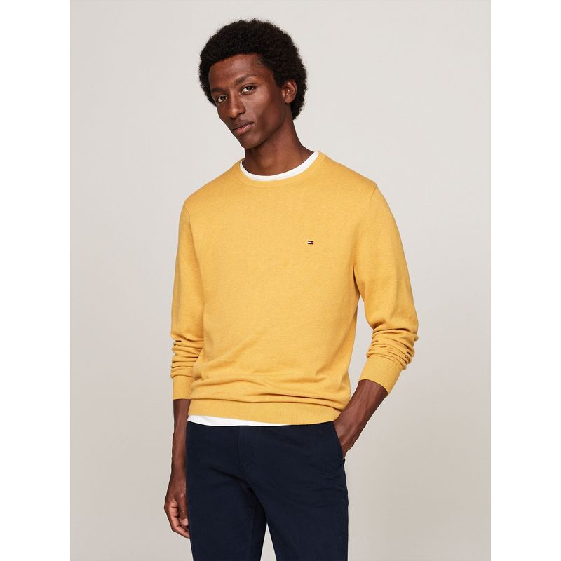 TOMMY HILFIGER - Sweater Básico Signature C-Neck Amarillo Tommy Hilfiger