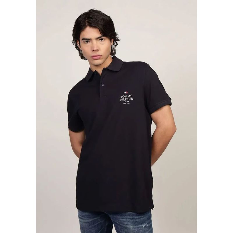 TOMMY HILFIGER - Polo Ic Stack Con Logo Regular Fit Azul Tommy Hilfiger
